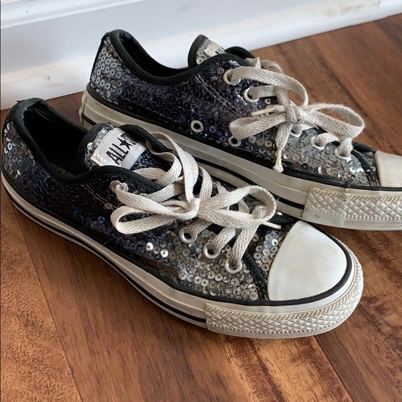 Converse Shoes - Ombré Blue and Grey Sequin Converse women’s 7